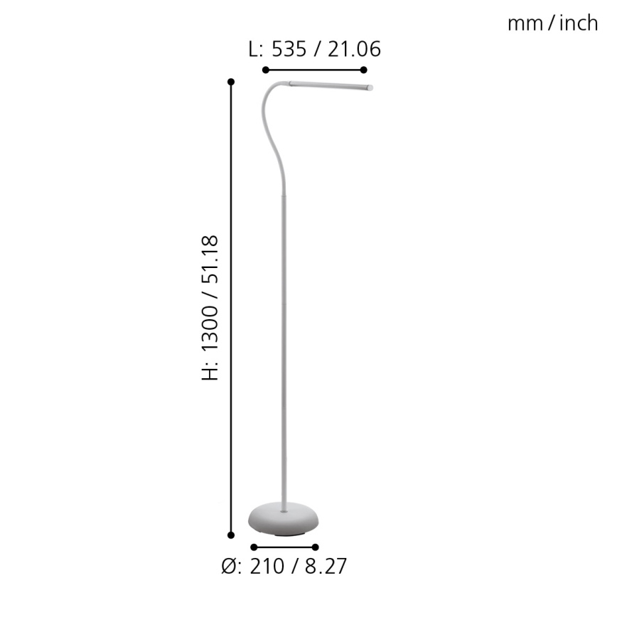 Eglo - LED Dæmpbar touch-funktion gulvlampe LED/4,5W/230V
