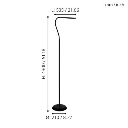 Eglo - LED Dæmpbar touch-funktion gulvlampe LED/4,5W/230V