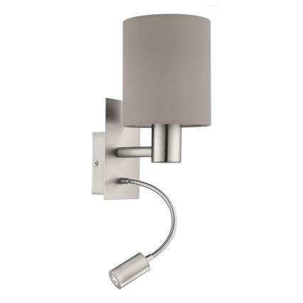 Eglo - Fleksibel LED lampe 1xE27/40W+LED/3,8W gråbrun