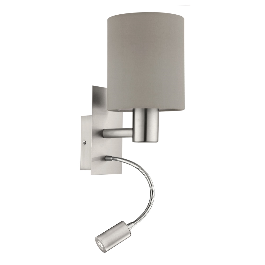 Eglo - Fleksibel LED lampe 1xE27/40W+LED/3,8W gråbrun