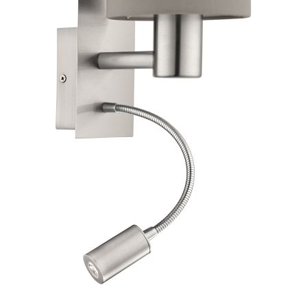 Eglo - LED Fleksibelt lysarmatur 1xE27/40W+LED/3,8W taupe