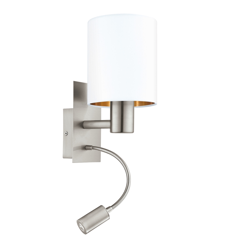 Eglo - LED fleksibel lampe 1xE27/40W/230V + LED/3,8W hvid