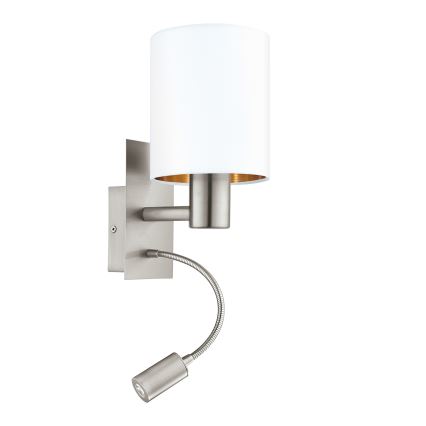 Eglo - LED væglampe 1xE27/40W+LED/3,8W hvid