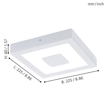 Eglo - LED loftlampe til badeværelse LED/16,5W/230V