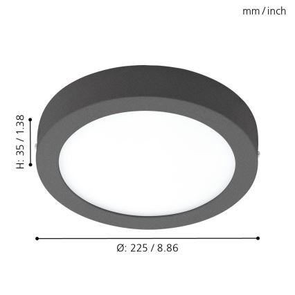 Eglo 96492 - LED udendørs loftlampe ARGOLIS LED/16,5W/230V IP44