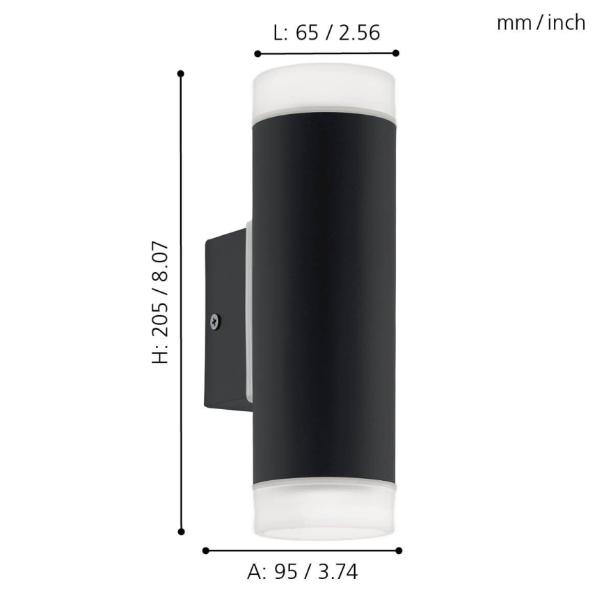 Eglo - Udendørs LED væglampe 2xGU10/5W IP44