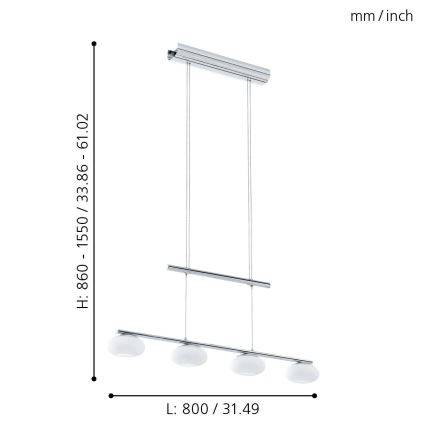 Eglo - LED lysekrone i en snor 4xLED/4,5W/230V