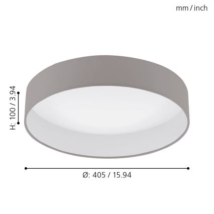 Eglo - Dæmpbar LED-loftarmatur LED/18W/230V