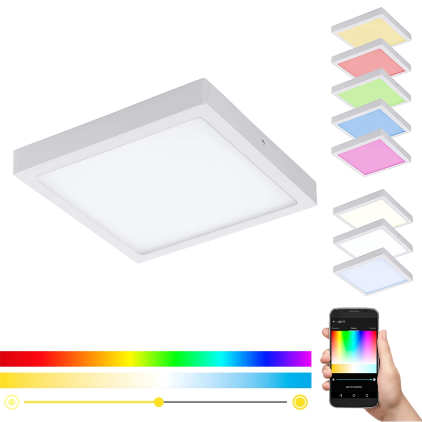 Eglo - LED RGBW dæmpbar loftlampe FUEVA-C LED/21W/230V 30x30 cm