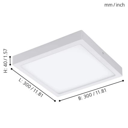 Eglo - LED RGBW dæmpbar loftlampe FUEVA-C LED/21W/230V 30x30 cm