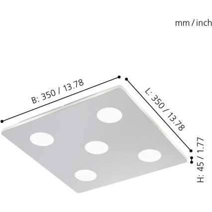 Eglo - LED badeværelses loftsbelysning 5xLED/4,5W/230V IP44