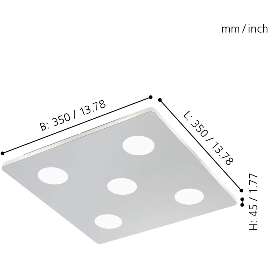 Eglo - LED badeværelses loftsbelysning 5xLED/4,5W/230V IP44