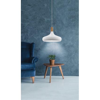 Eglo - Pendellampe 1xE27/60W/230V Ø 40 cm hvid