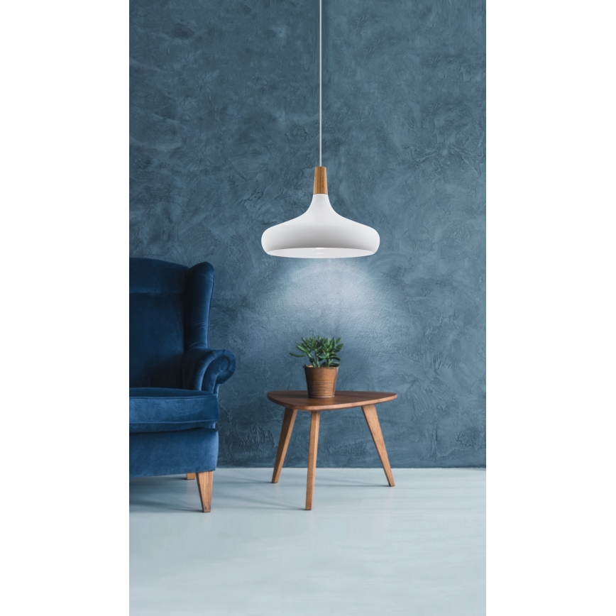 Eglo - Pendellampe 1xE27/60W/230V Ø 40 cm hvid