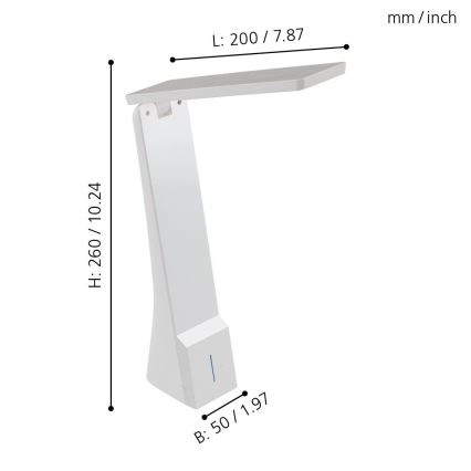 Eglo - LED lysdæmper bordlampe 1xLED/1,8W/230V hvid