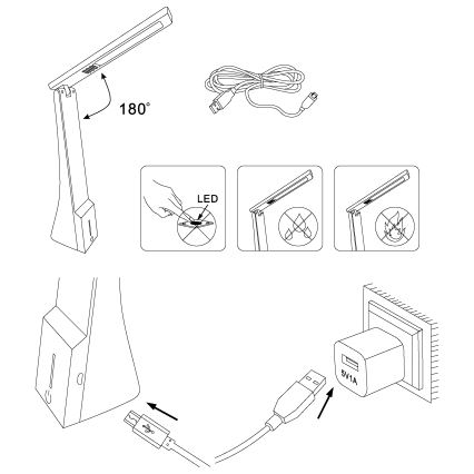Eglo - LED-dæmpbar bordlampe LED/1,8W/230V sort