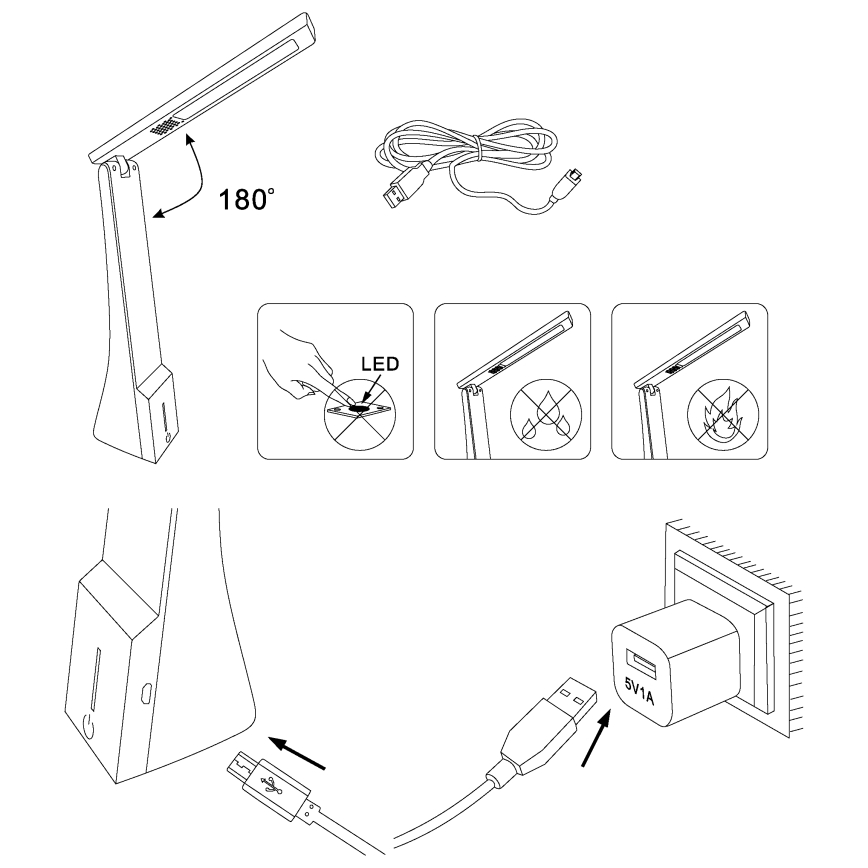 Eglo - LED-dæmpbar bordlampe LED/1,8W/230V sort