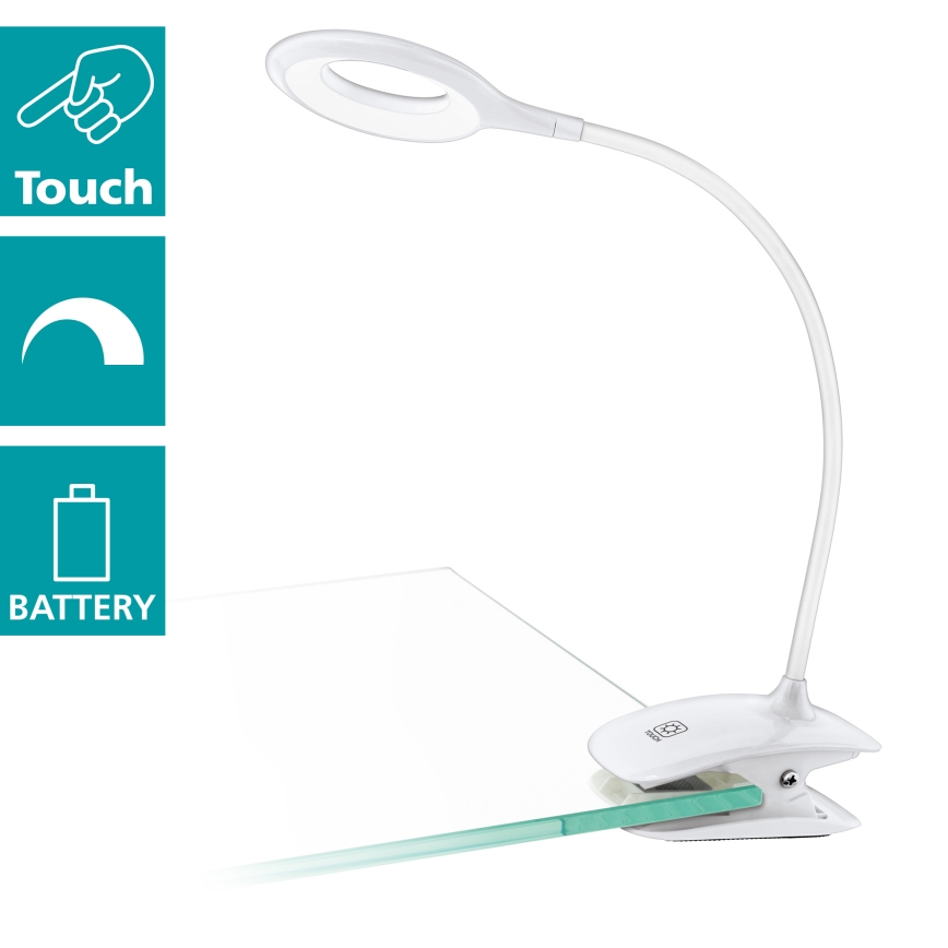 Eglo - dæmpbar LED-lampe med klemme LED/3W/5V 500 mAh hvid