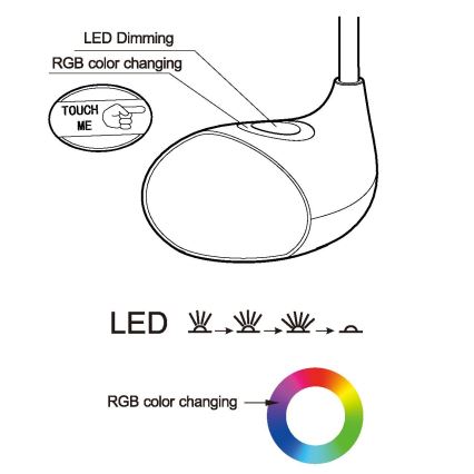 Eglo - Dæmpbar LED-bordlampe LED/2,2W+0,3W/230V RGB