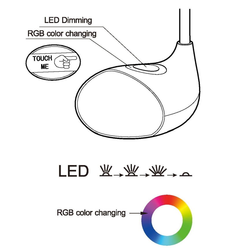 Eglo - Dæmpbar LED-bordlampe LED/2,2W+0,3W/230V RGB
