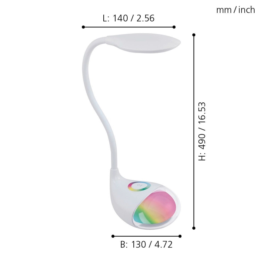 Eglo - LED lysdæmper bordlampe 1xLED/2,2W+0,3W/230V RGB