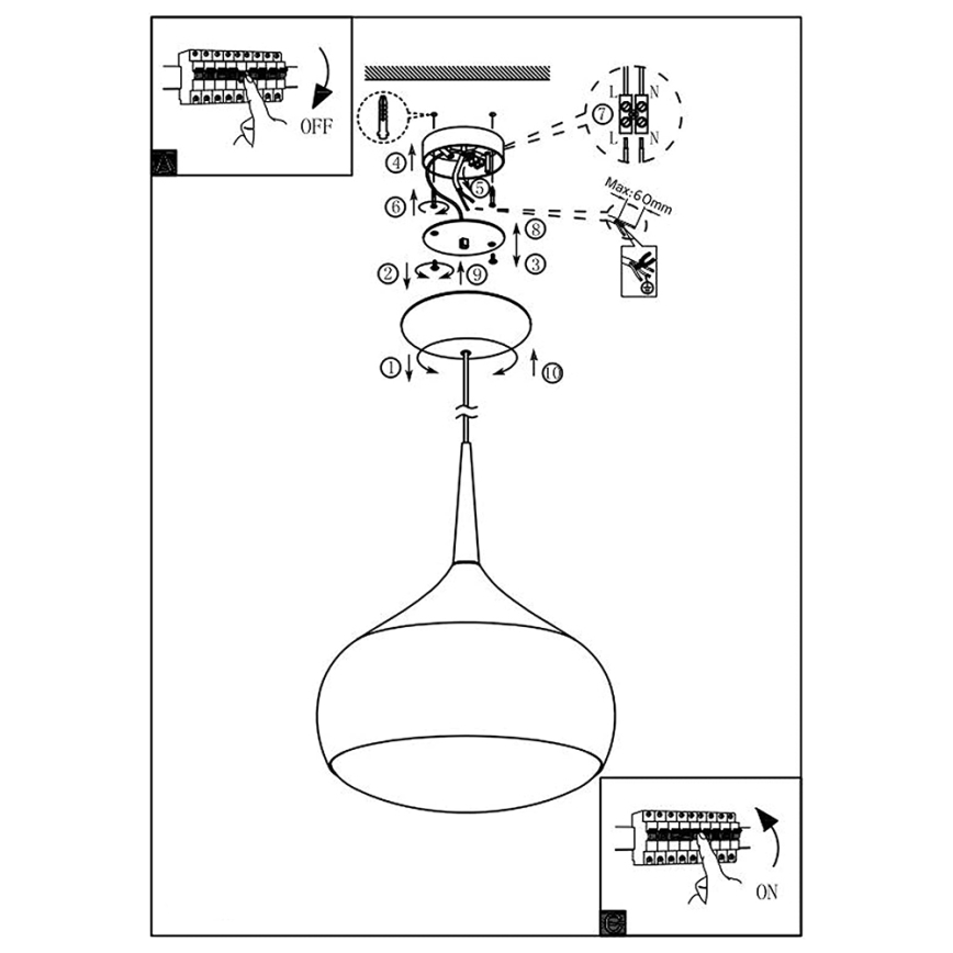 Eglo 97087 - LED pendellampe m. RGBW-farver dæmpbar COMBA-C 1xLED/18W/230V