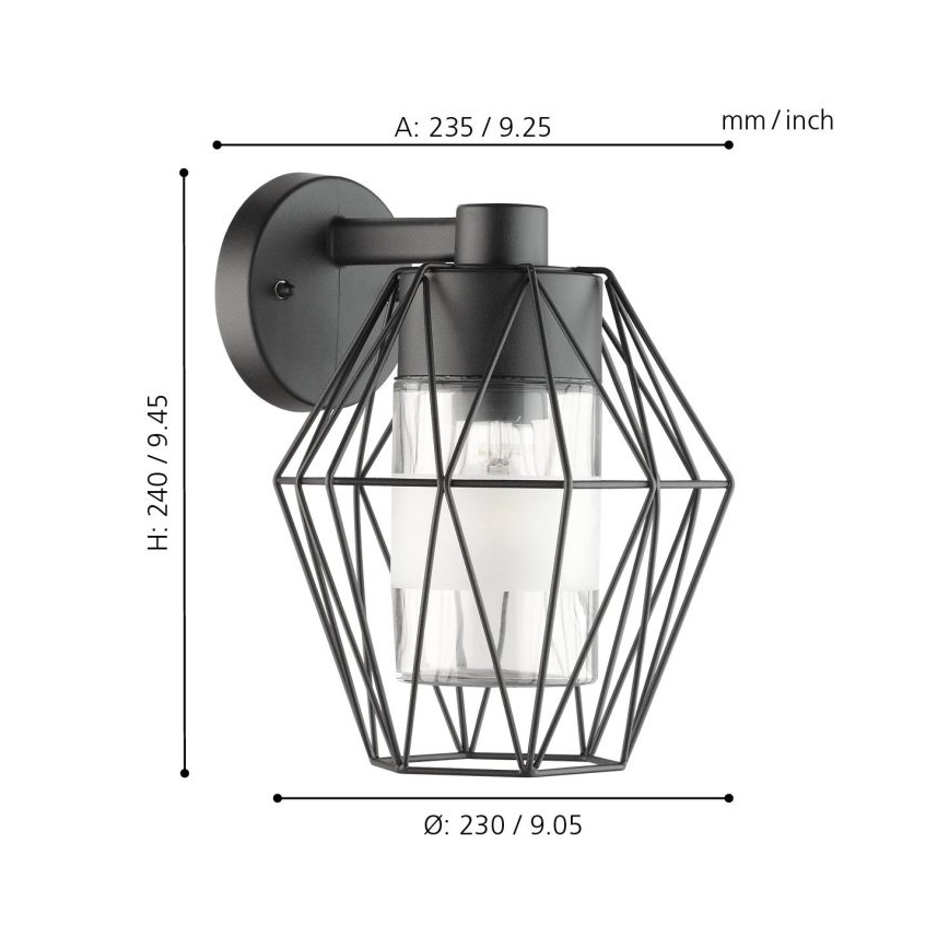 Eglo - Udendørs væglys 1xE27/60W/230V IP44
