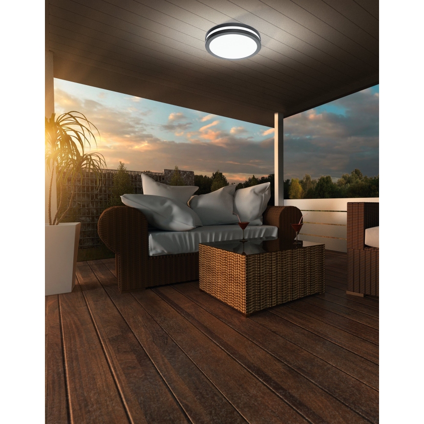 Eglo - LED loftlampe til badeværelse dæmpbar LOCANA-C LED/14W/230V Bluetooth IP44 antracit