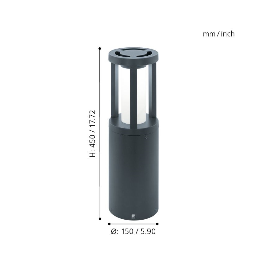 Eglo 97252 - Udendørs LED lampe GISOLA 1xLED/12W/230V IP44 450 mm 