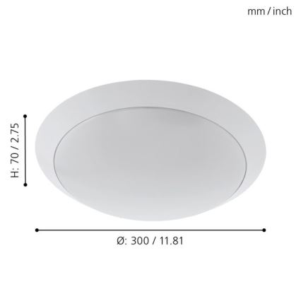 Eglo 97254 - LED badeværelsesloftlampe PILONE LED/11W/230V hvid IP44