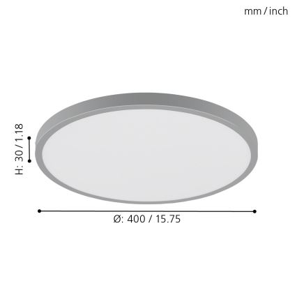 Eglo - LED loftsbelysning 1xLED/25W/230V sølv rund 4000K