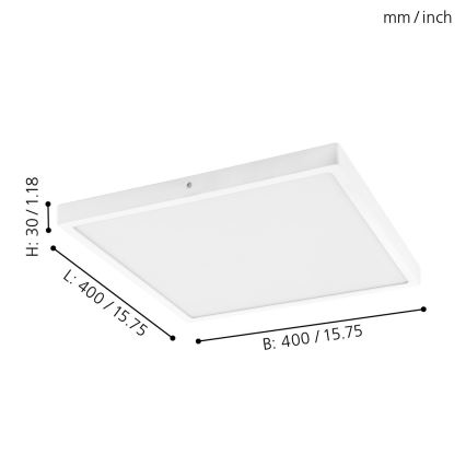 Eglo - LED loftsbelysning 1xLED/25W/230V hvid kantet 4000K