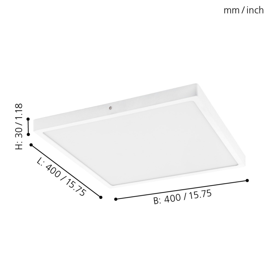 Eglo - LED loftsbelysning 1xLED/25W/230V hvid kantet 4000K