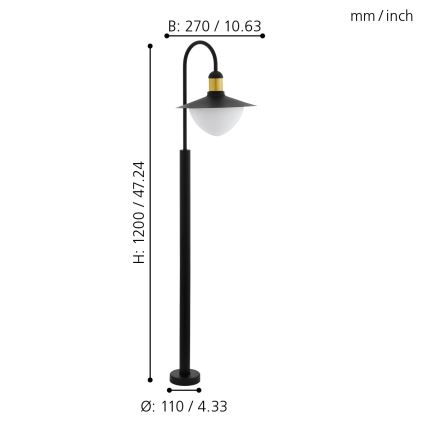 Eglo - Udendørslampe 1xE27/60W/230V IP44