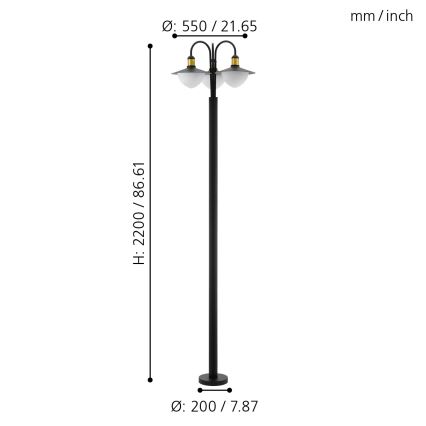 Eglo - Udendørslampe 3xE27/60W/230V IP44