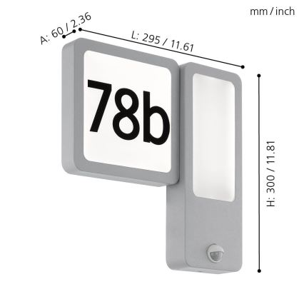 Eglo - LED udendørs væglampe 2xLED/2,7W + LED/3,6W/230V IP44