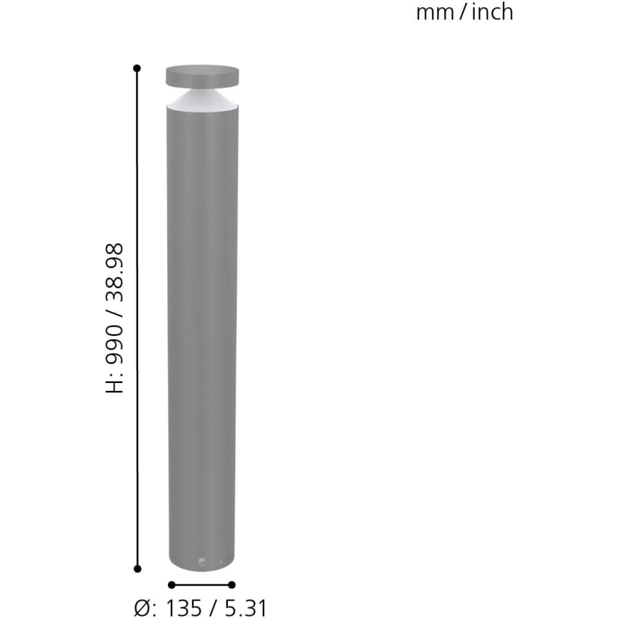 Eglo 97302 - LED udendørslampe MELZO LED/11W/230V grå 990 mm IP65