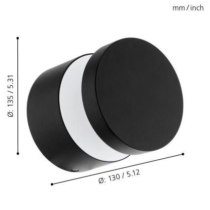 Eglo - LED udendørs væglampe LED/11W/230V sort IP44