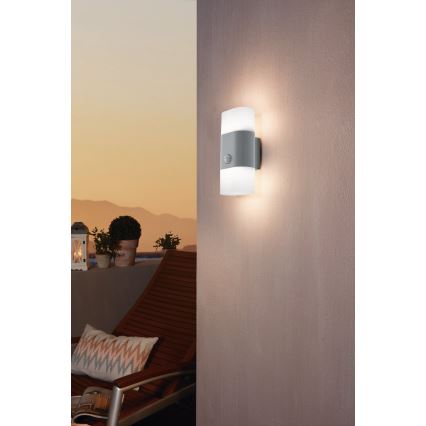 Eglo 97313 - Udendørs LED væglampe med sensor FAVRIA 1 2xLED/5,5W/230V IP44