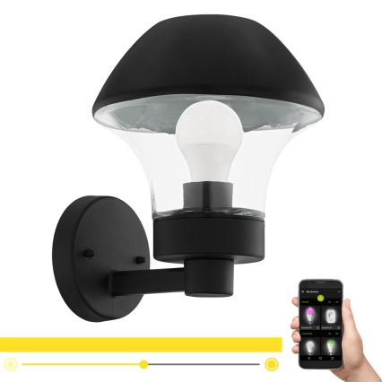 Eglo 97446 - Udendørs LED væglampe dæmpbar VERLUCCA-C 1xE27/9W/230V IP44 Bluetooth