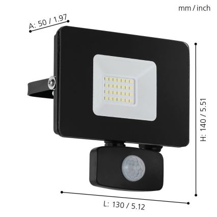 Eglo - LED projektør med sensor LED/20W/230V IP44