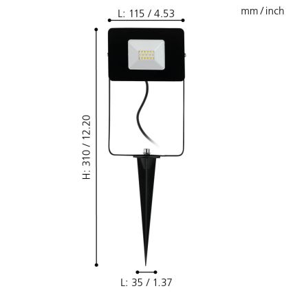 Eglo 97471 - LED projektør FAEDO 4 LED/10W/230V IP44