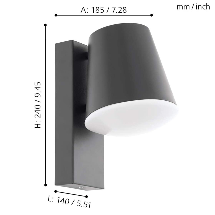 Eglo 97482 - Dæmpbar LED udendørs væglampe CALDIERO-C 1xE27/9W/230V IP44