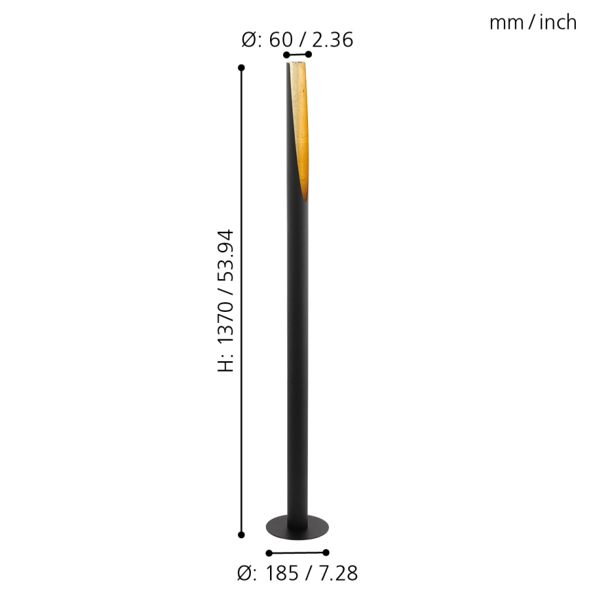 Eglo - LED gulvlampe 1xGU10/4,5W/230V sort