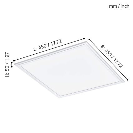 Eglo - Dæmpbar RGB LED-lampe SALOBRENA-C LED/24W/230V + fjernbetjening