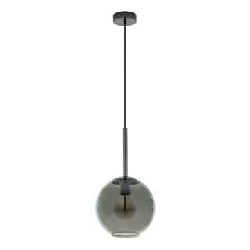 Eglo 97633 - Pendellampe med kabel TINDARI 1xE27/60W/230V røgfarvet sort