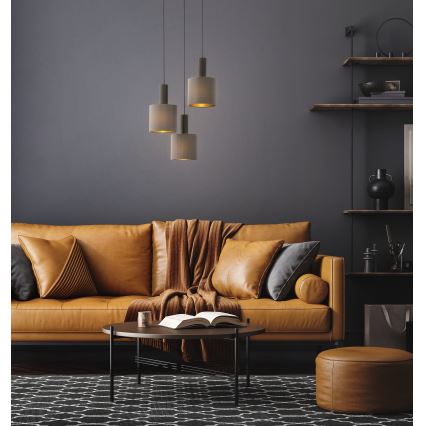 Eglo - Lysekrone i en snor 3xE27/60W/230V