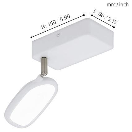 Eglo - LED RGB spotlampe PALOMBARE-C 1xLED/5W/230V