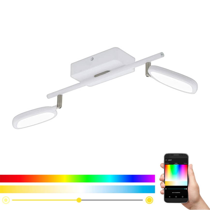 Eglo 97692 - LED RGB spotlampe PALOMBARE-C 2xLED/5W/230V