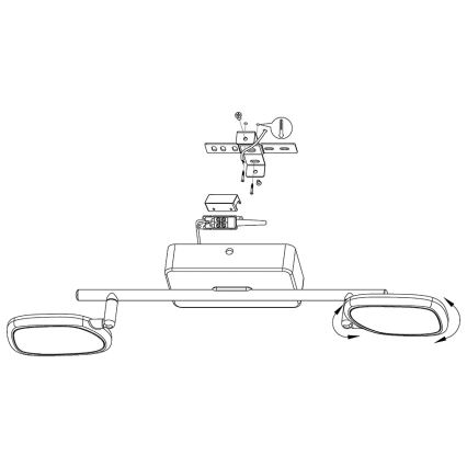 Eglo 97692 - LED RGB spotlampe PALOMBARE-C 2xLED/5W/230V